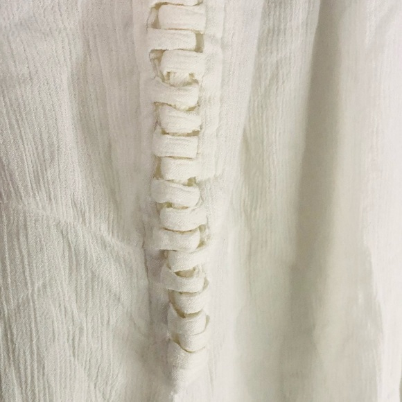 Crop Top off shoulder Ivory 3/4 Sleeve M - Picture 2 of 7